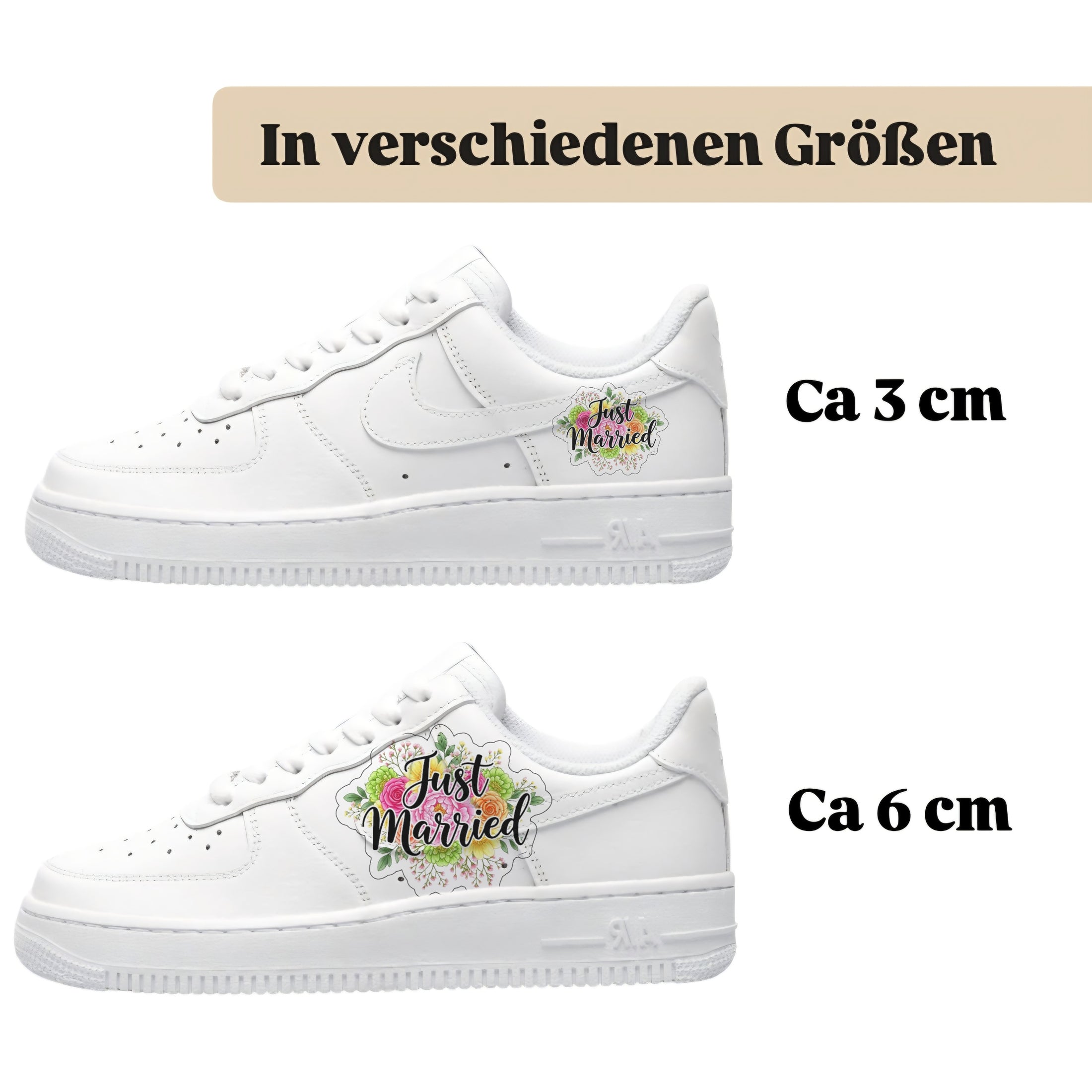 Sneakerfolien für verschiedene Schuhe Just Married