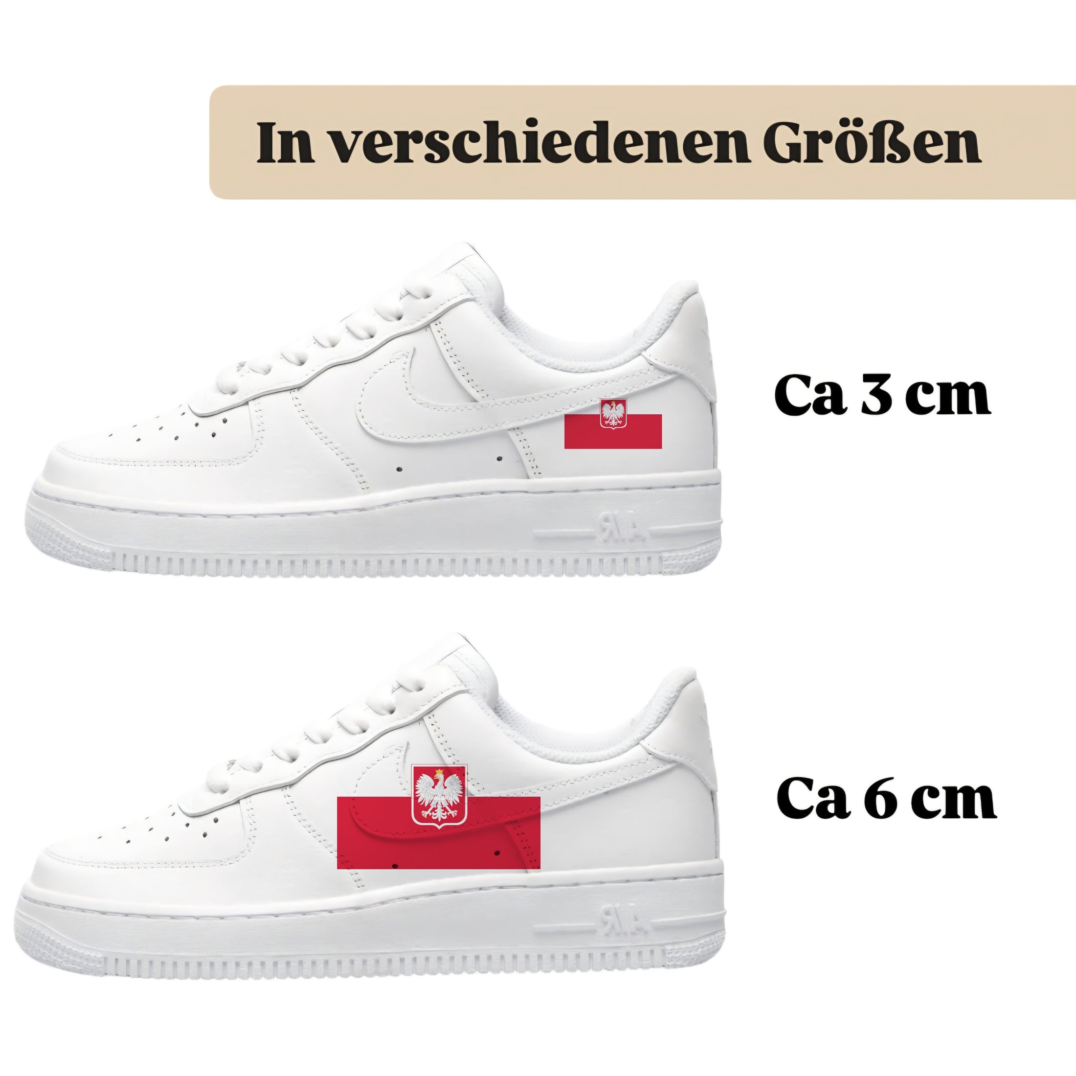 Bügelbilder für Custom Sneaker mit Land Design Polen
