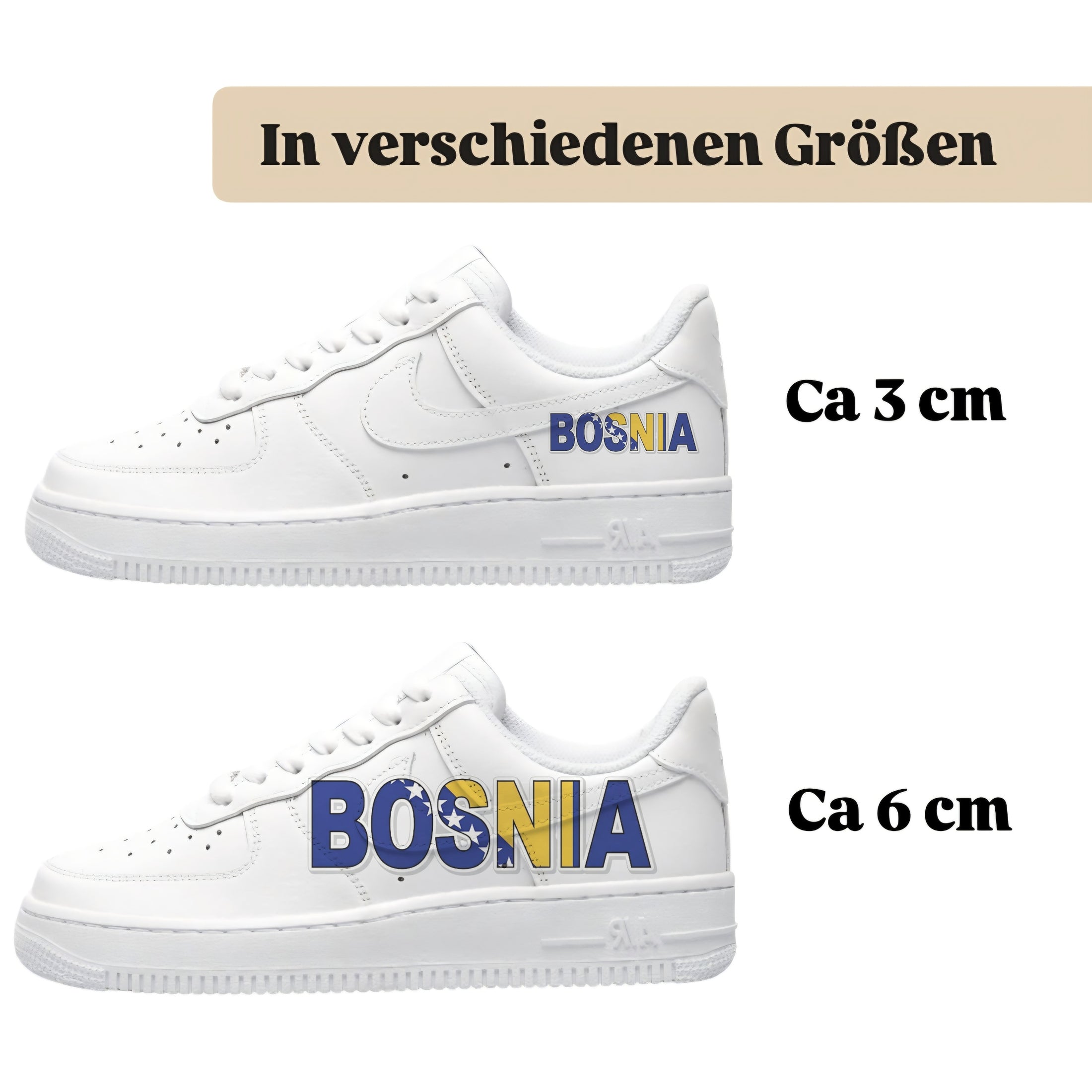 Bügelfolie für alle Schuhe zum personalisieren custom Sneaker Bosnia
