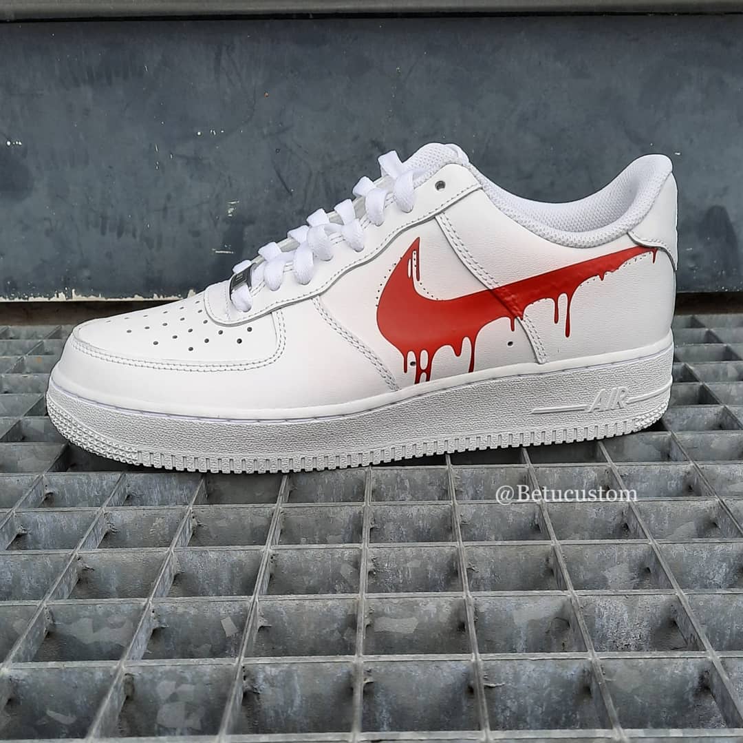 Happy Creative Air Force 1 Drip red Custom Sneaker