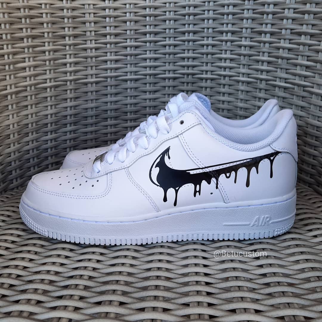 Happy Creative Air Force 1 Drip black Custom Sneaker