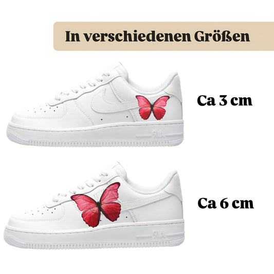 Sneakerfolien für verschiedene Sneakerarten rote Schmetterlinge