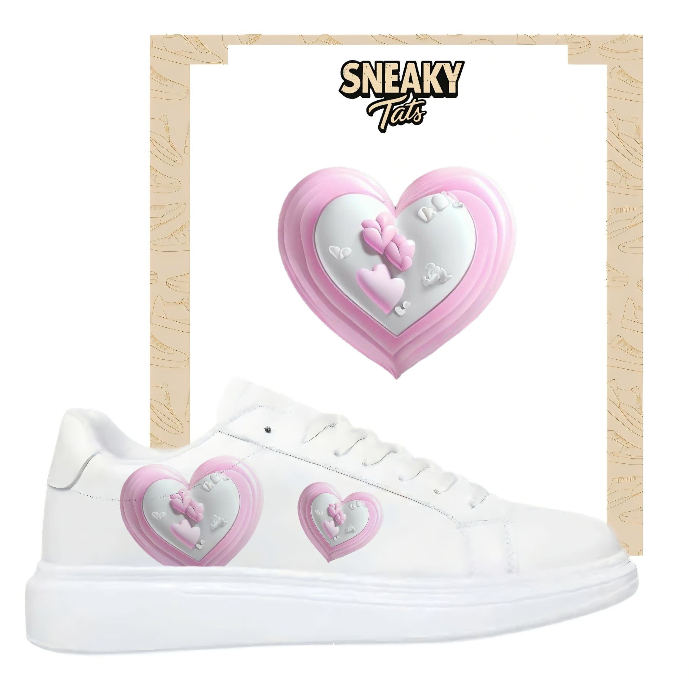 Sneakerfolien fpr verschiedene Schuhe Nike Adias Design Herz