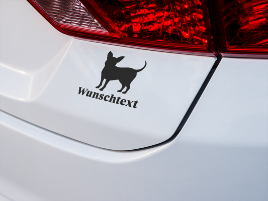 Autoaufkleber "Chihuahua Wunschtext"