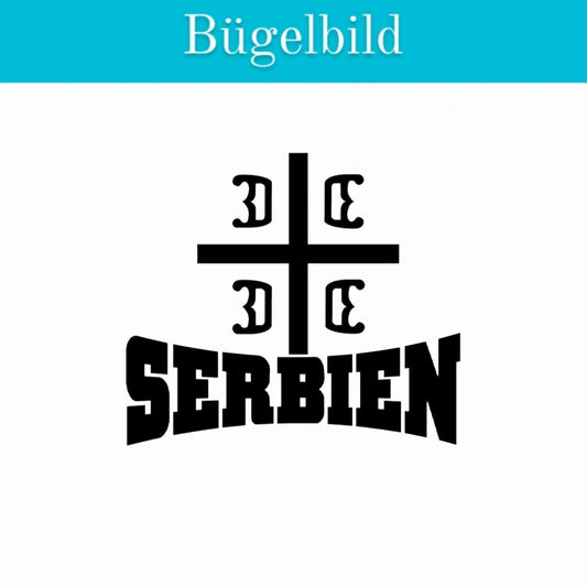 Bügelbild Textlilien Folie zum selber bügeln Serbien