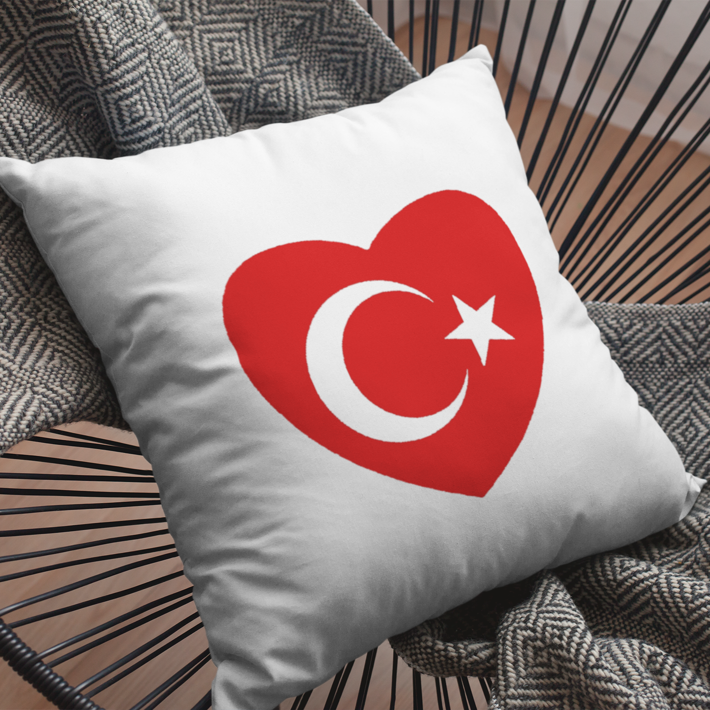 Bügelbild für Kissen "Türkei Herz"