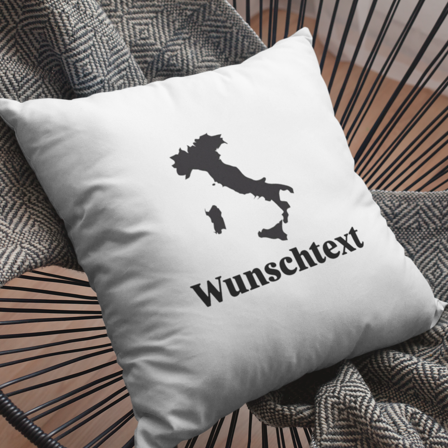 Bügelbild für Kissen "Italien Wunschtext"