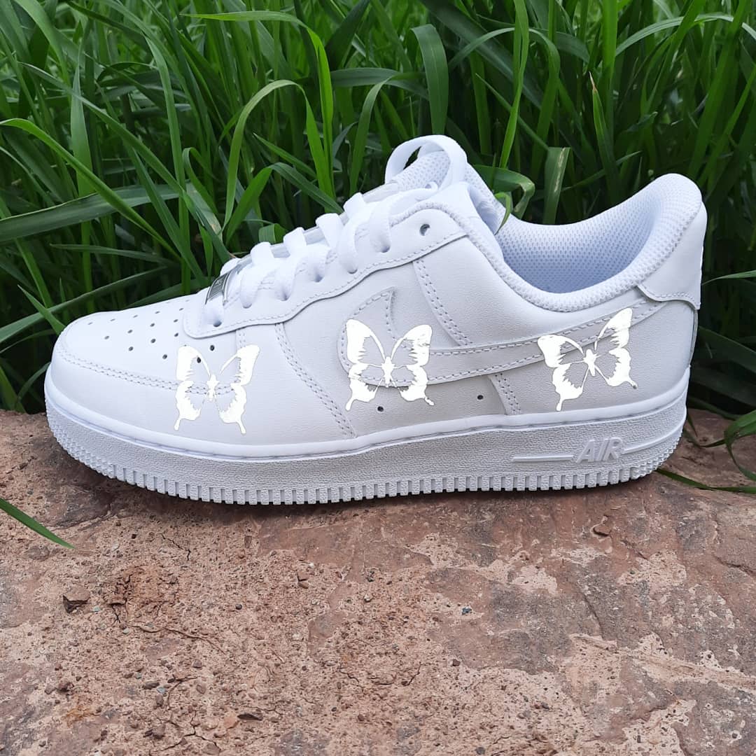 Happy Creative Air Force 1 Butterflies reflective custom sneaker