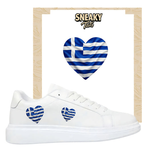 Bügelfolie für alle Schuhe zum personalisieren custom Sneaker Herz  Griechenland