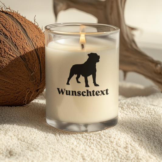 Kerzenaufkleber "Rottweiler Wunschtext"