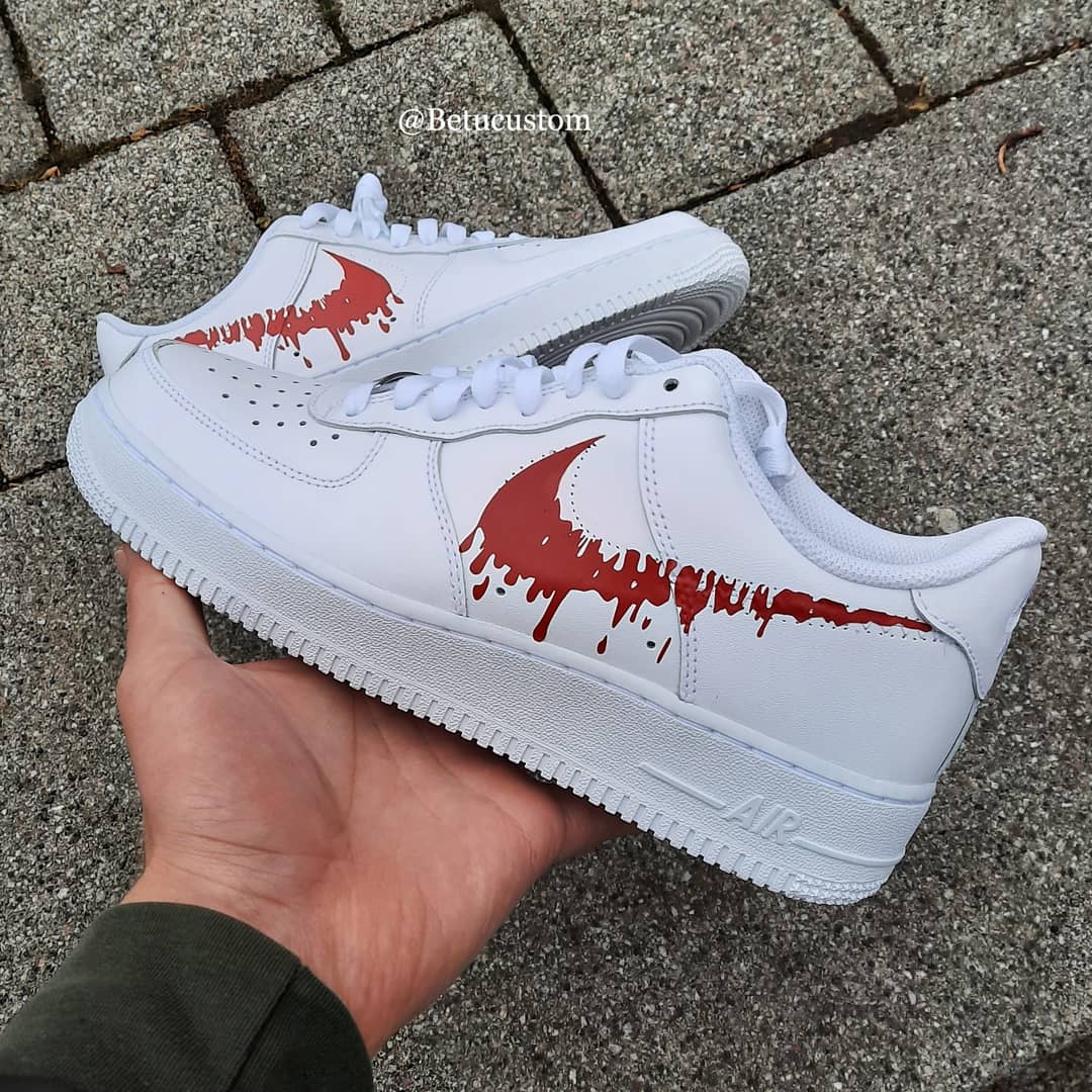 Happy Creative Air Force 1 Drip blood Custom Sneaker