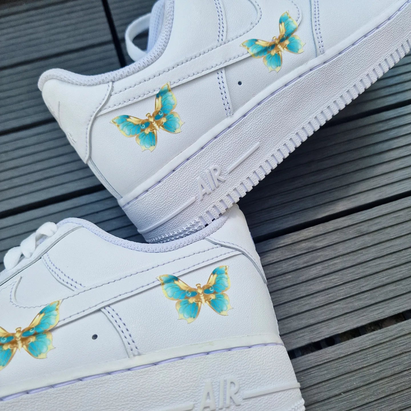 Air Force 1 "Gold Turquoise Butterflies"