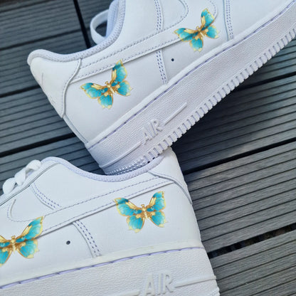 Air Force 1 "Gold Turquoise Butterflies"