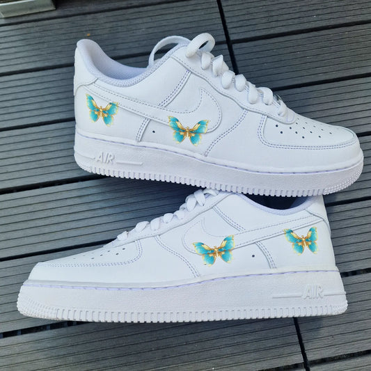 Air Force 1 "Gold Turquoise Butterflies"