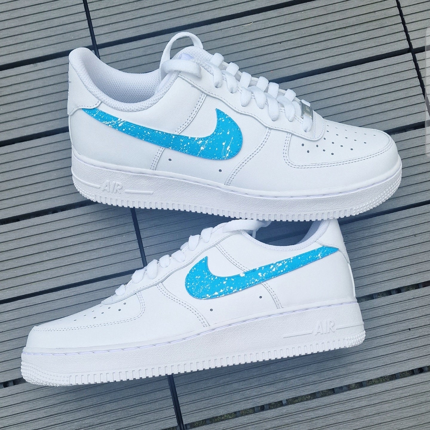 Air Force 1 "splash pale blue white"