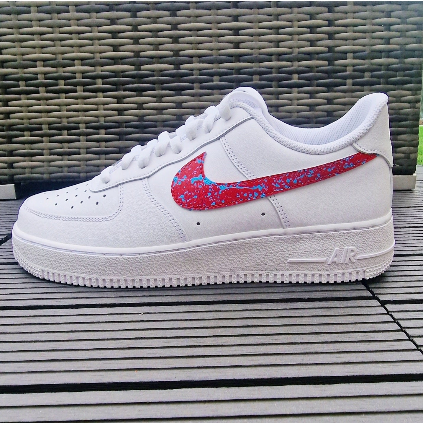 Air Force 1 "splash pale blue red"