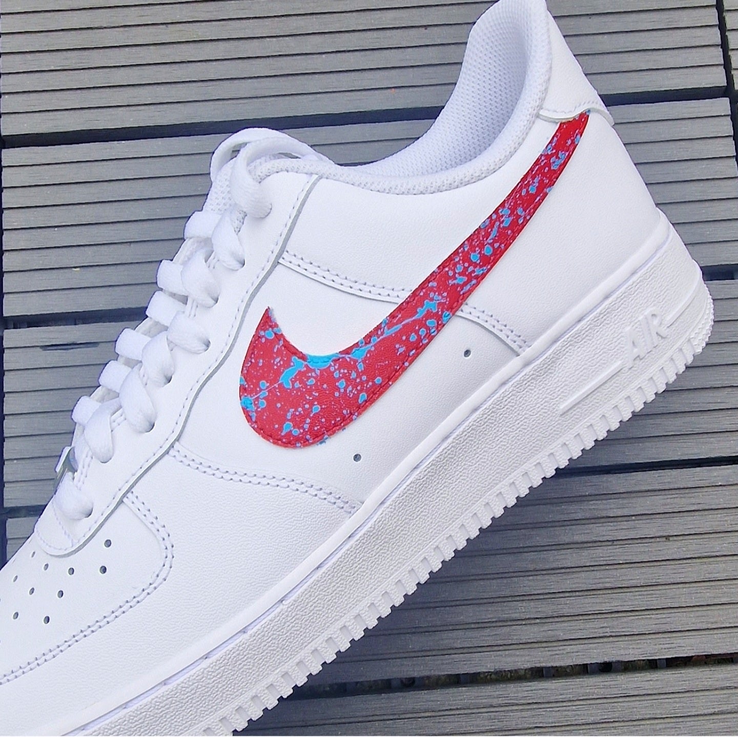 Air Force 1 "splash pale blue red"