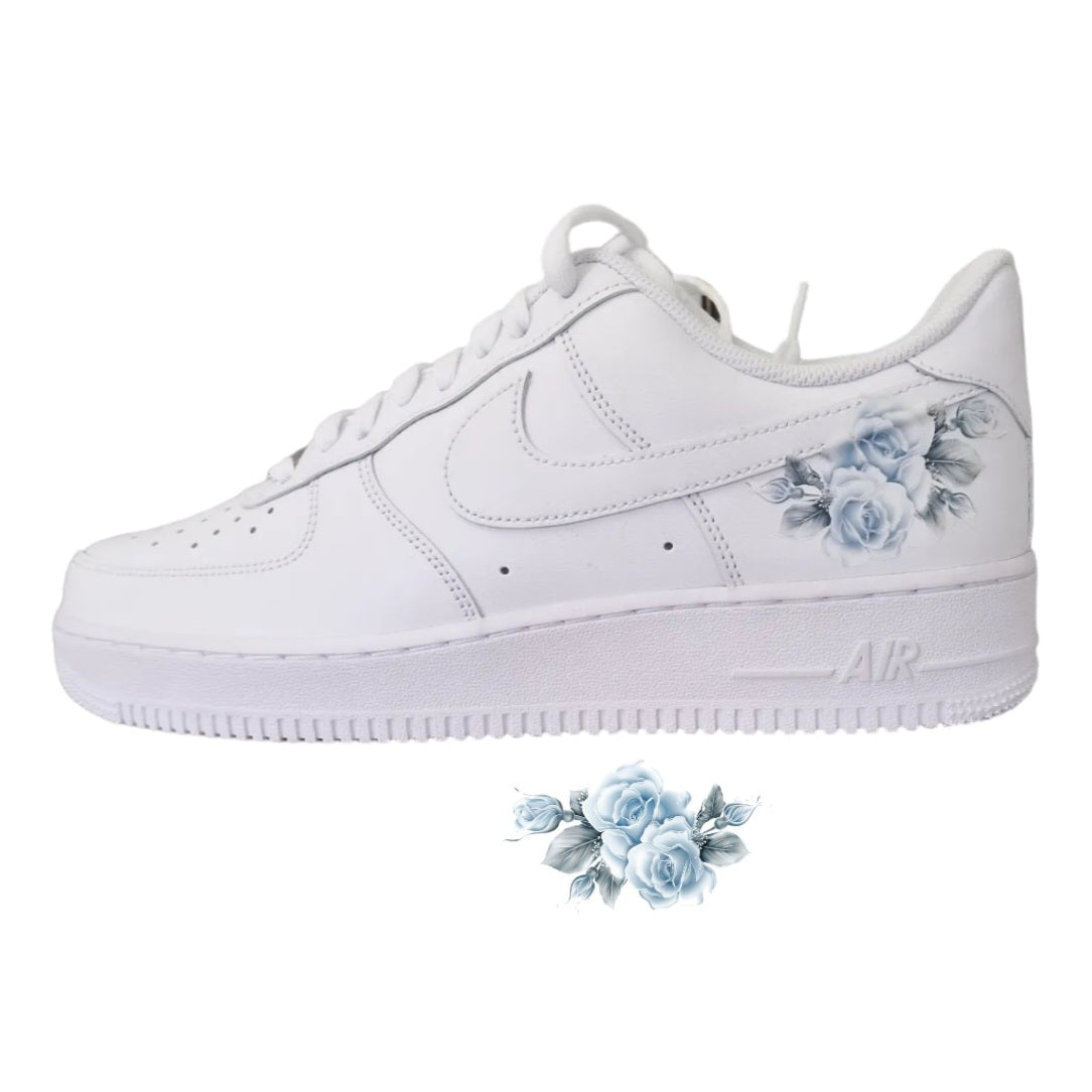 Nike-air-force-one-Sneakerfolie-transfer-für-schuhe-blue roses