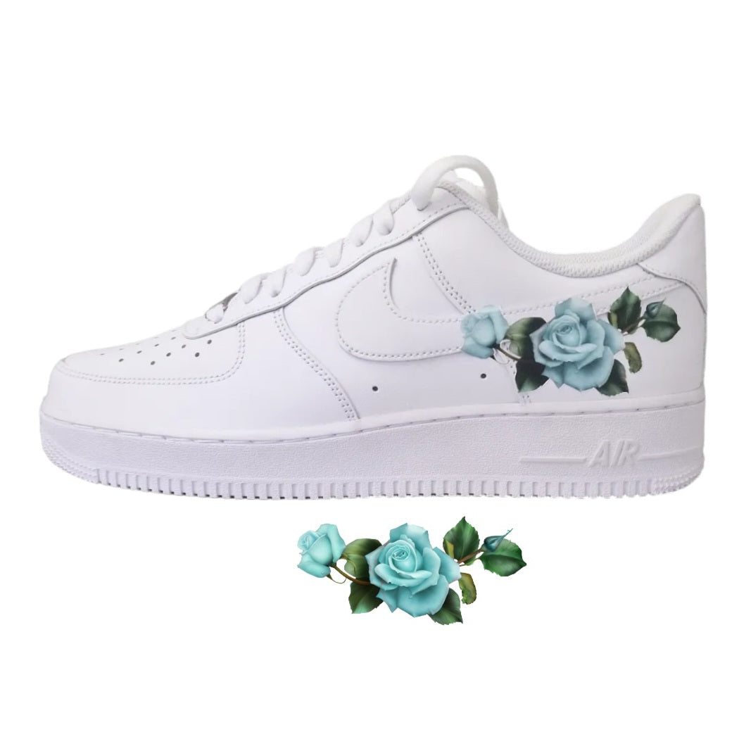 Nike-air-force-one-Sneakerfolie-transfer-für-schuhe-blue-rose