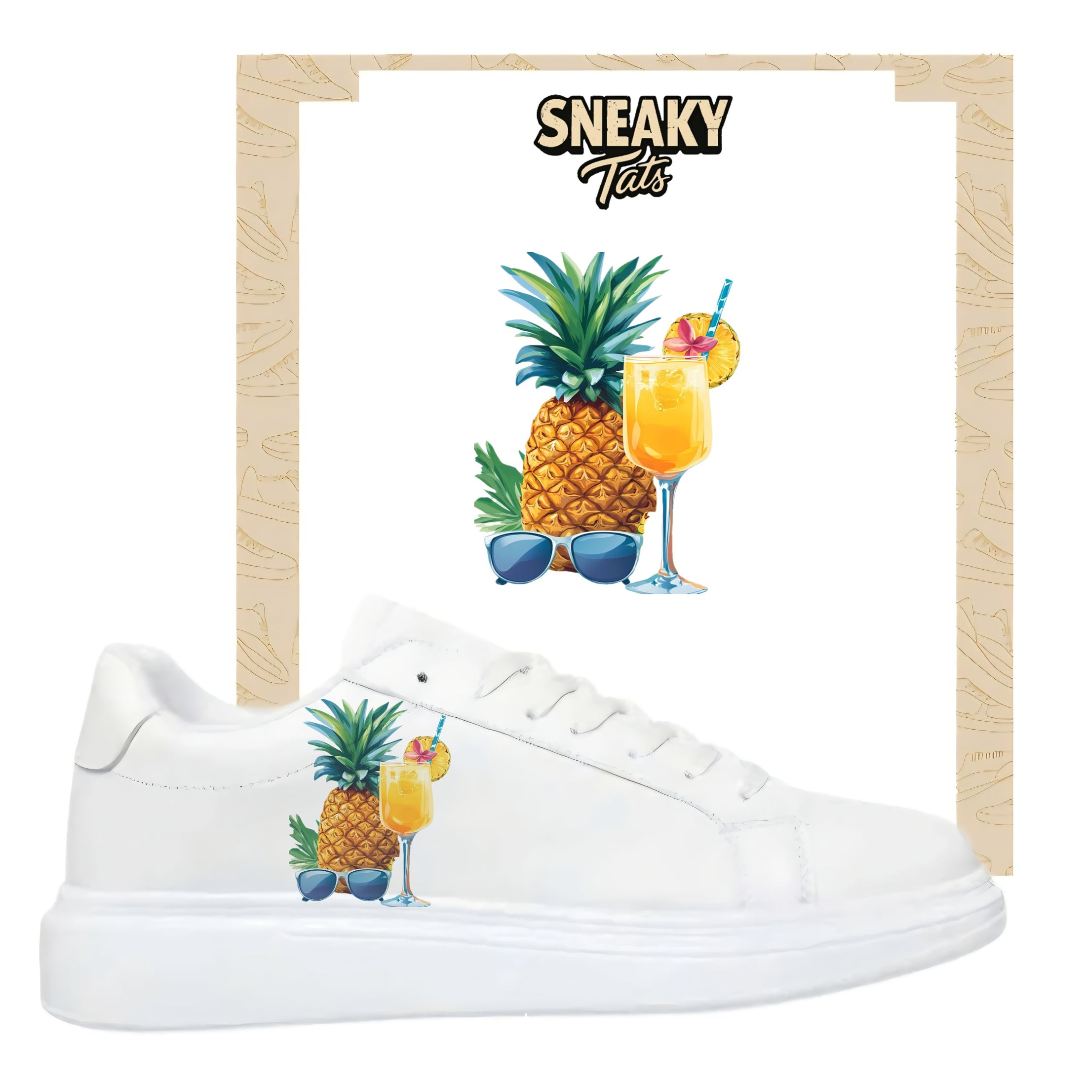 Bügelbilder für mehrere Schuharten Ananas Cocktail