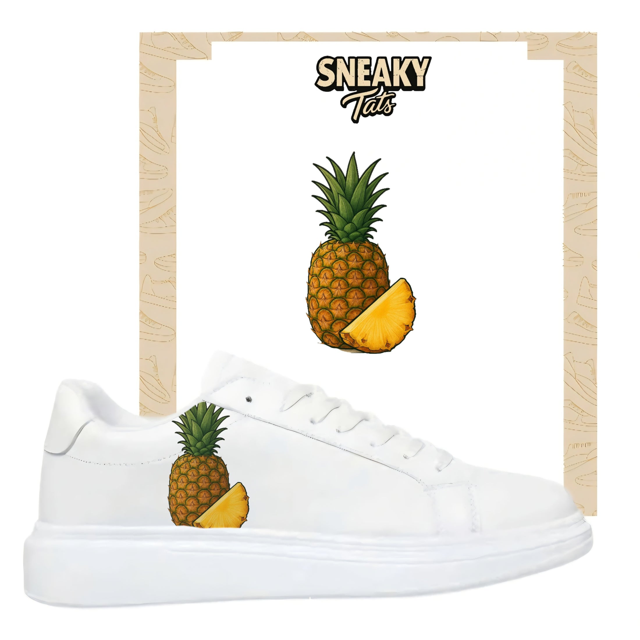 Bügelbilder einzigartige für viele verschiedene Schuhe Ananas mit Scheibe
