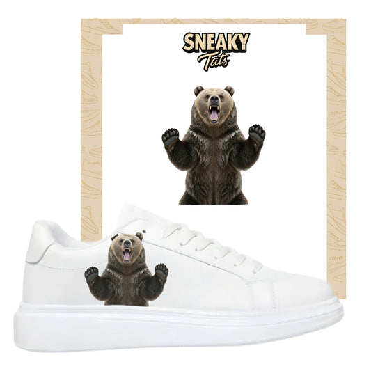 Bügelfolie für alle Schuhe zum personalisieren custom Sneaker Bär