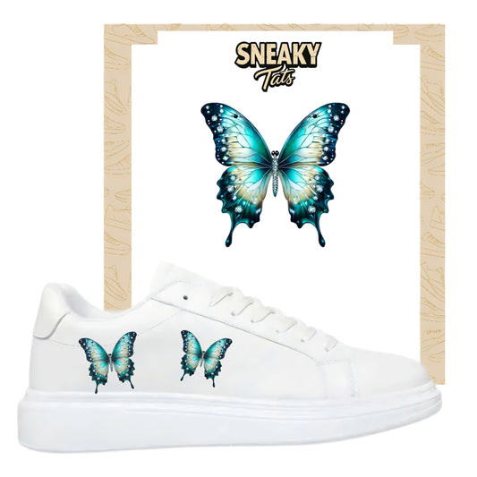 Bügelbilder einzigartige für viele verschiedene Schuhe blauer Schmetterling