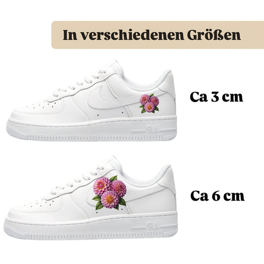 Bügelbilder für verschiedene Sneaker Nike Adidas Blume