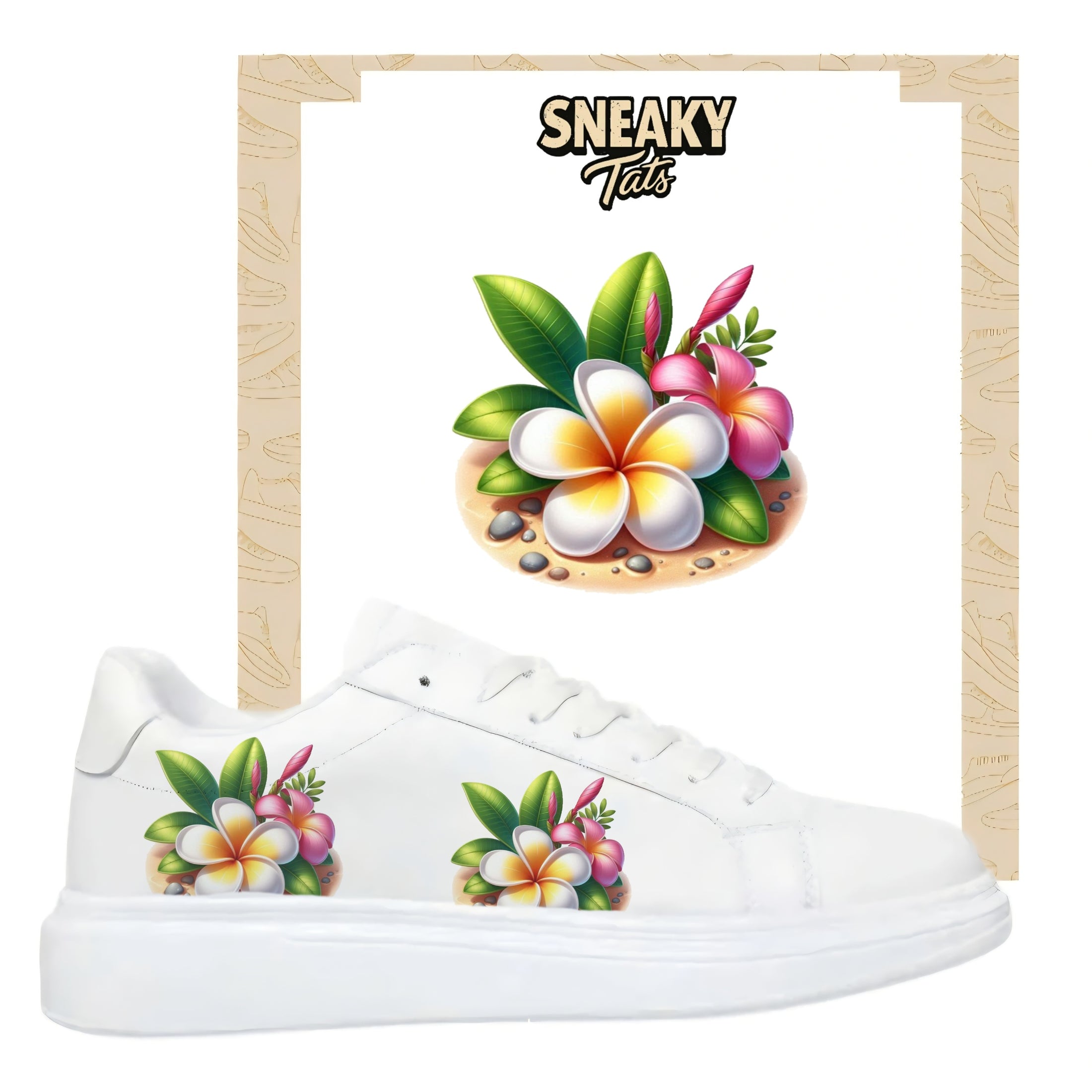 Bügelbilder für verschiedene Sneaker Nike Adidas Blume