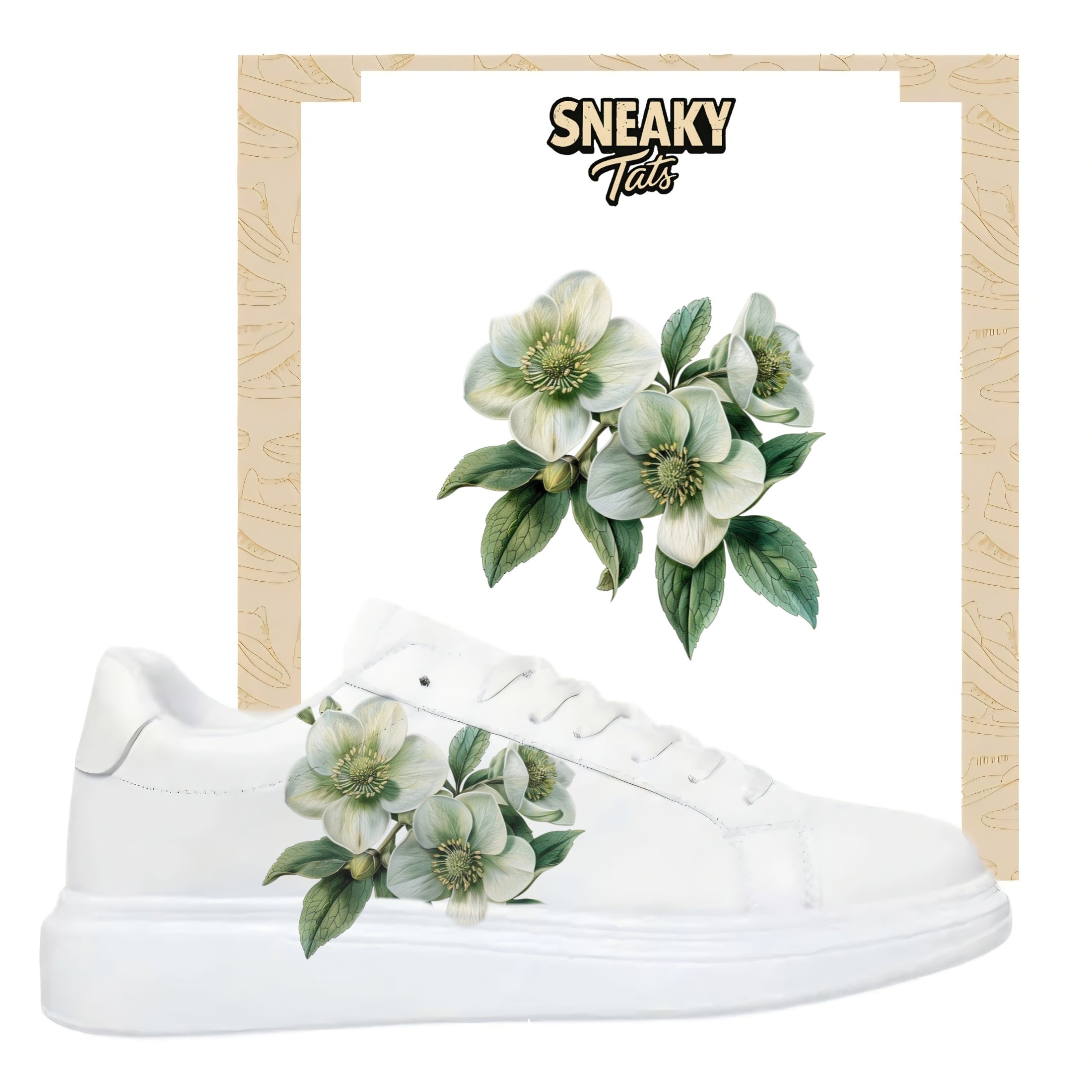 Sneakerfolien für verschiedene Schuhe Puma Adidas Nike Badelatschen Blumen