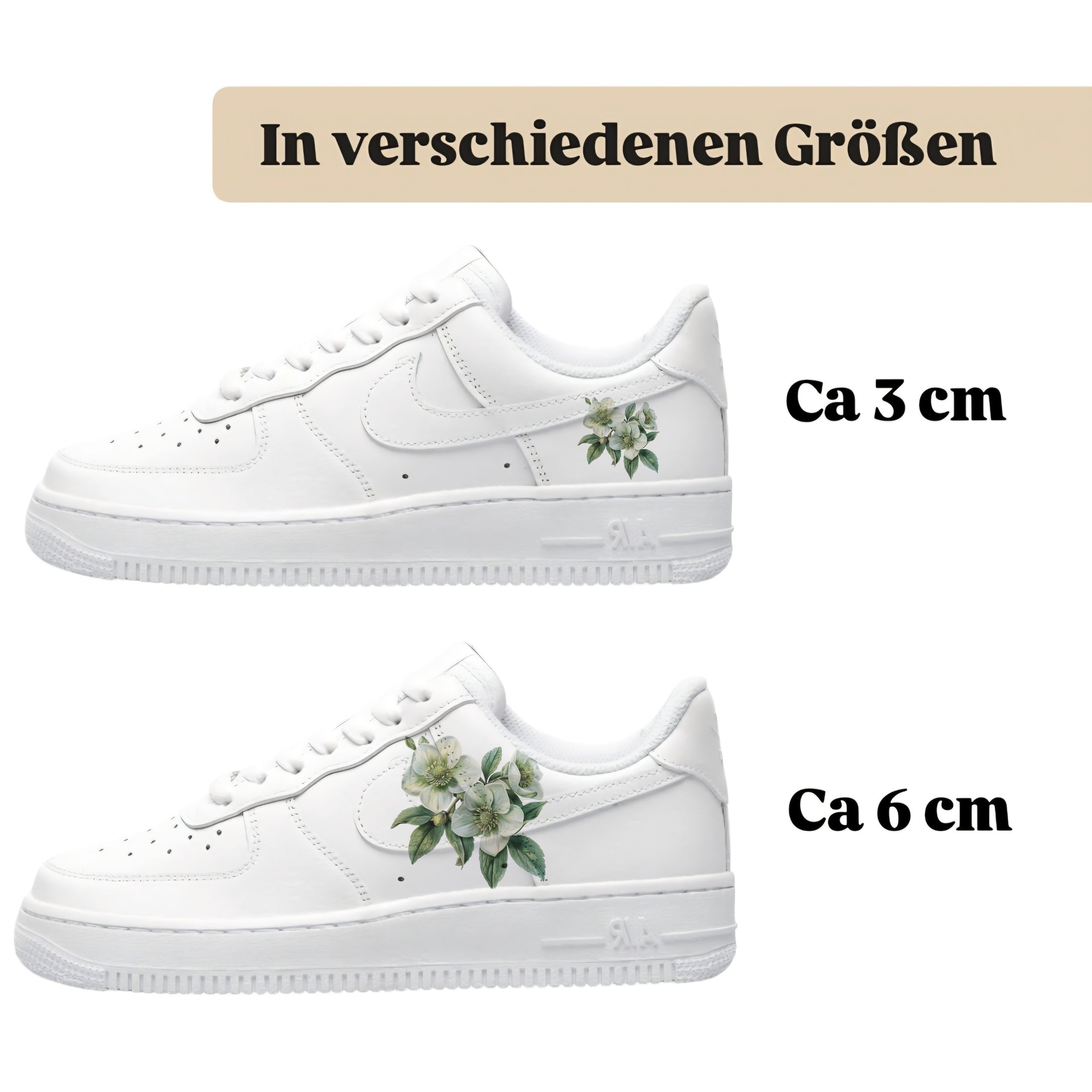 Sneakerfolien für verschiedene Schuhe Puma Adidas Nike Badelatschen Blumen