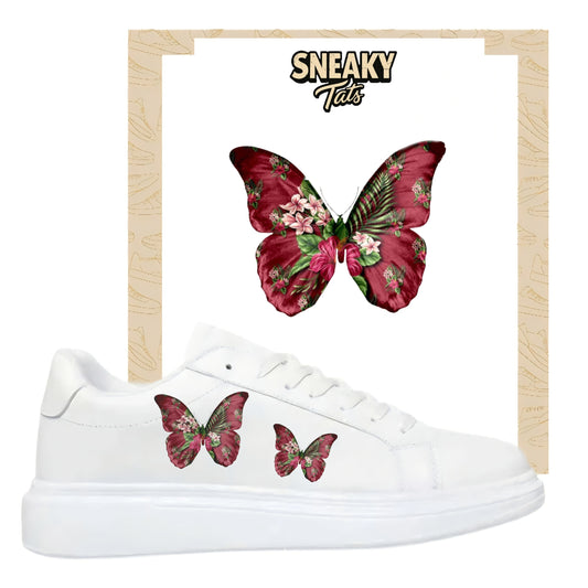 Bügelbilder für mehrere Sneakerarten Blumen Schmetterlinge
