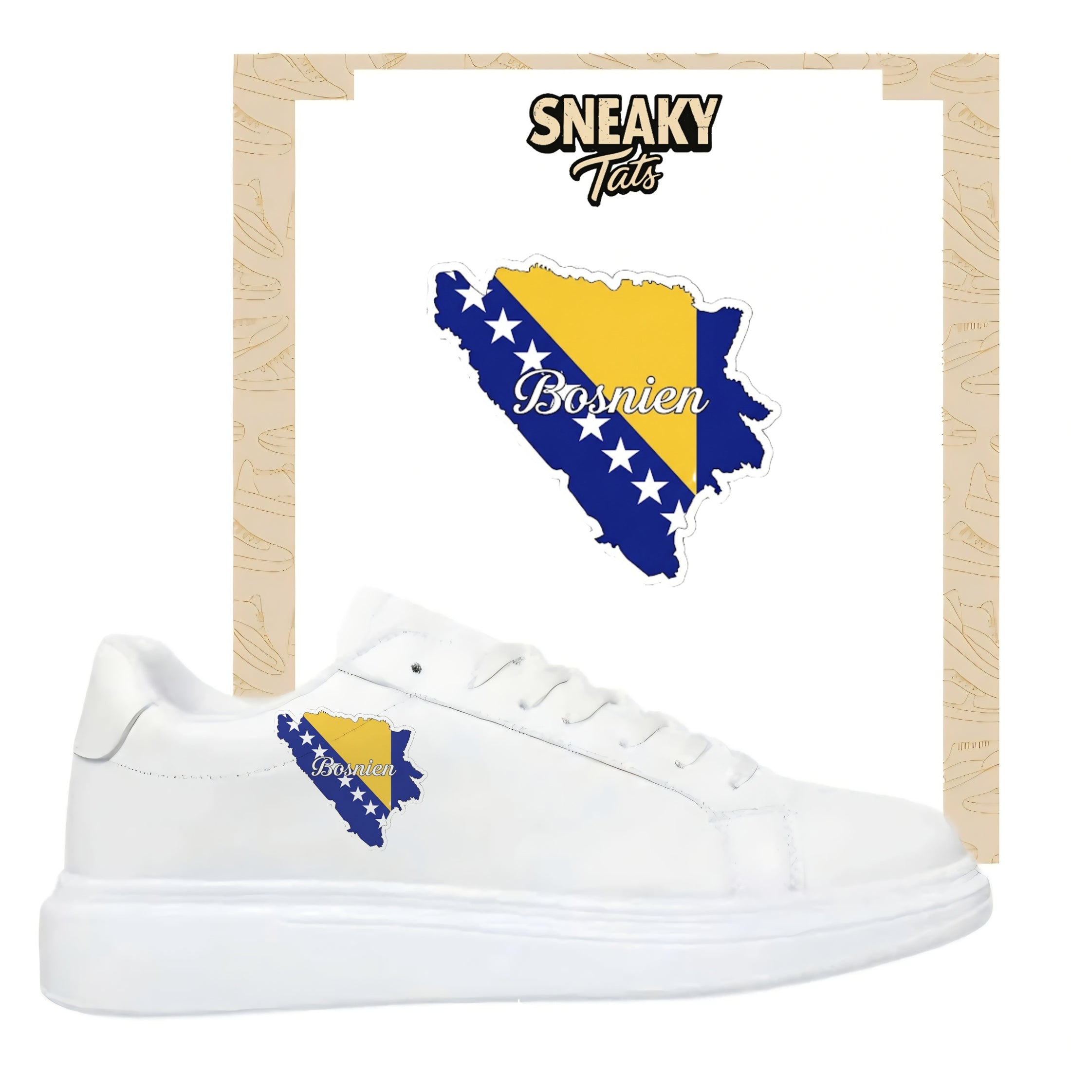 Bügelbilder für verschiedene Sneaker Nike Adidas Bosnien