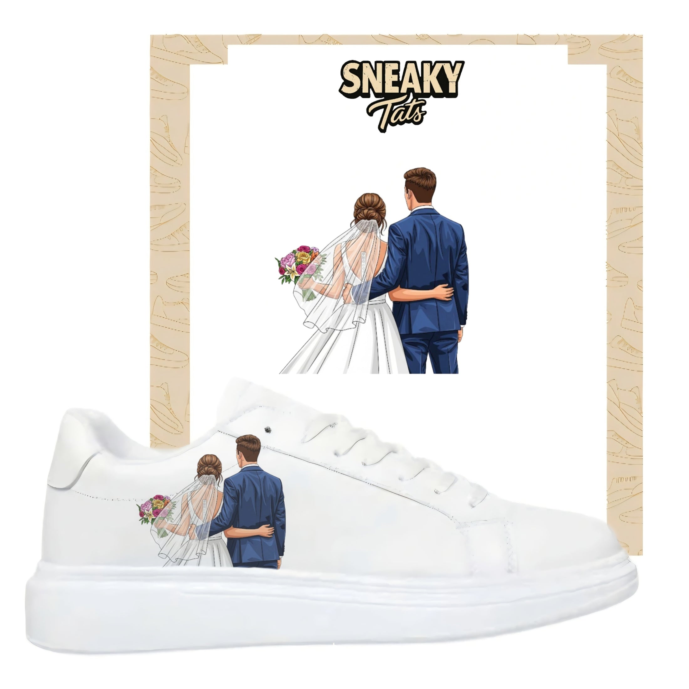 Sneakerfolien für verschiedene Schuhe Braut und Bräutigam