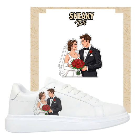 Sneakerfolien für verschiedene Schuhe Braut und Bräutigam