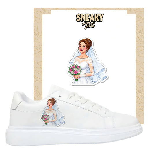 Sneakerfolien für verschiedene Schuhe Braut mit Blume
