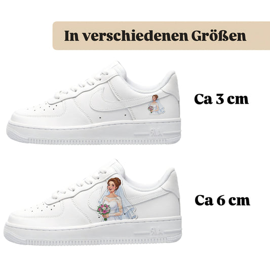 Sneakerfolien für verschiedene Schuhe Braut mit Blume