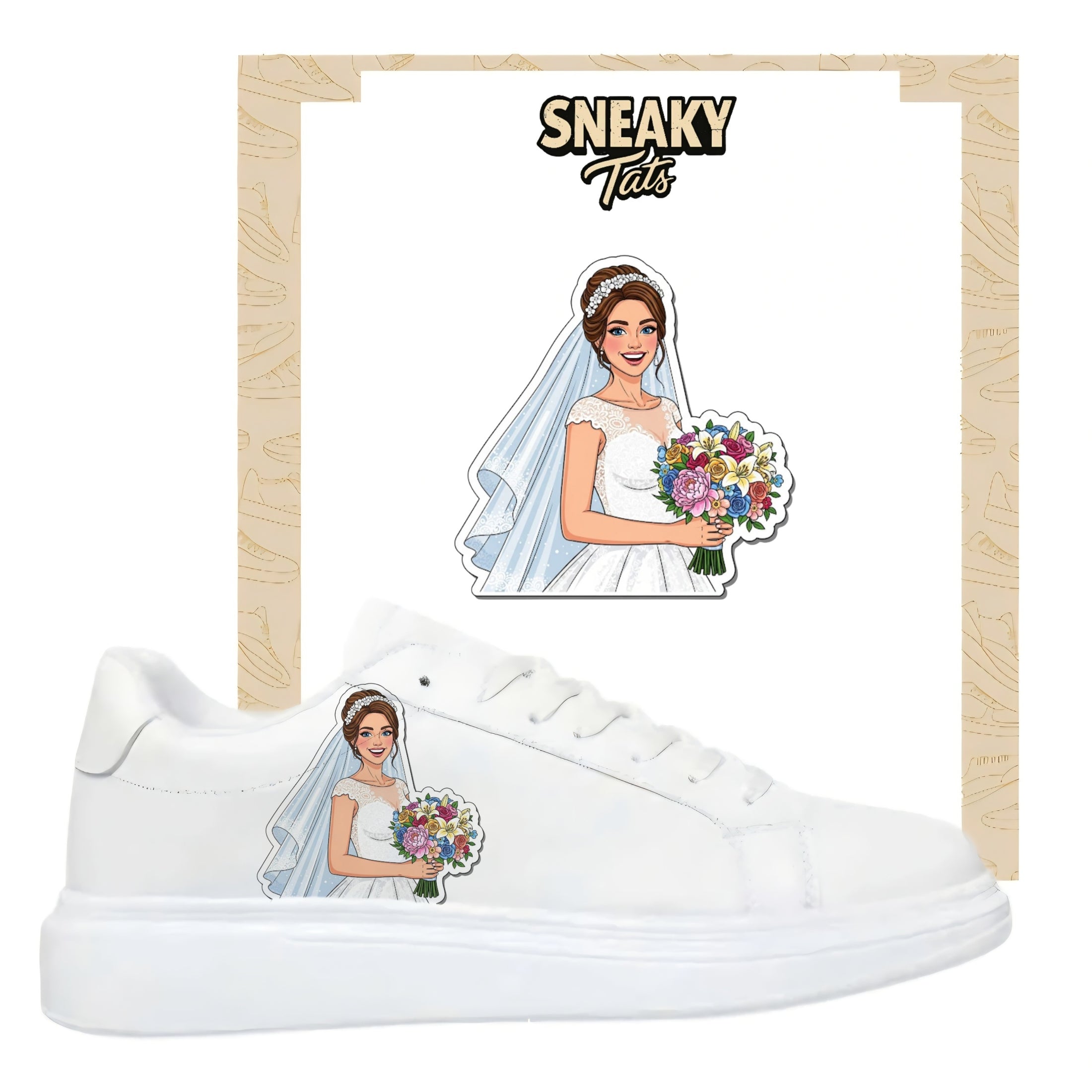 Sneakerfolien für verschiedene Schuhe Bride with flowers