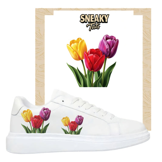 Bügelbilder einzigartige für viele verschiedene Schuhe bunte Tulpen