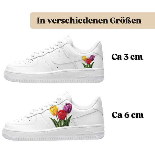 Bügelbilder einzigartige für viele verschiedene Schuhe bunte Tulpen