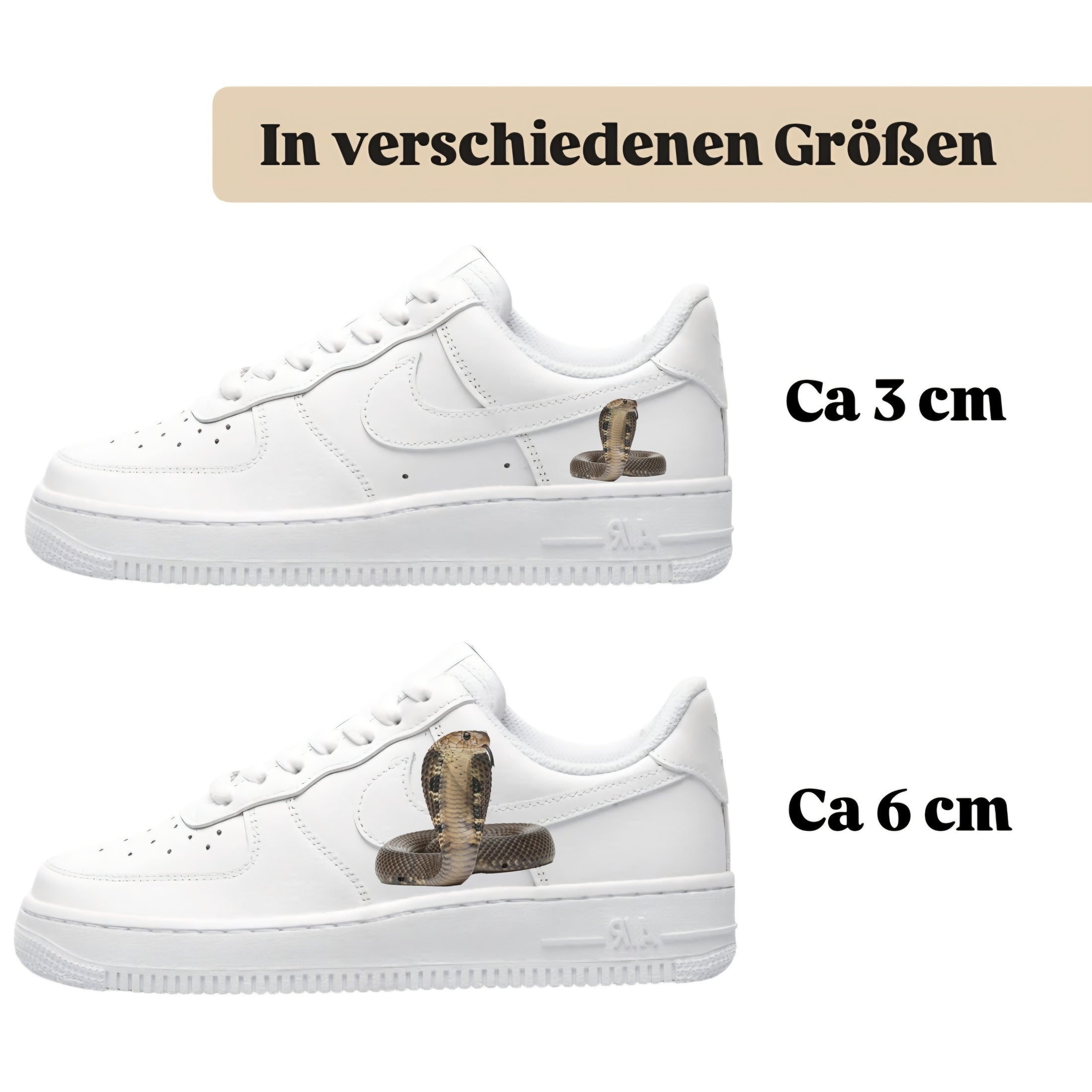 Bügelfolie für alle Schuhe zum personalisieren custom Sneaker Cobra