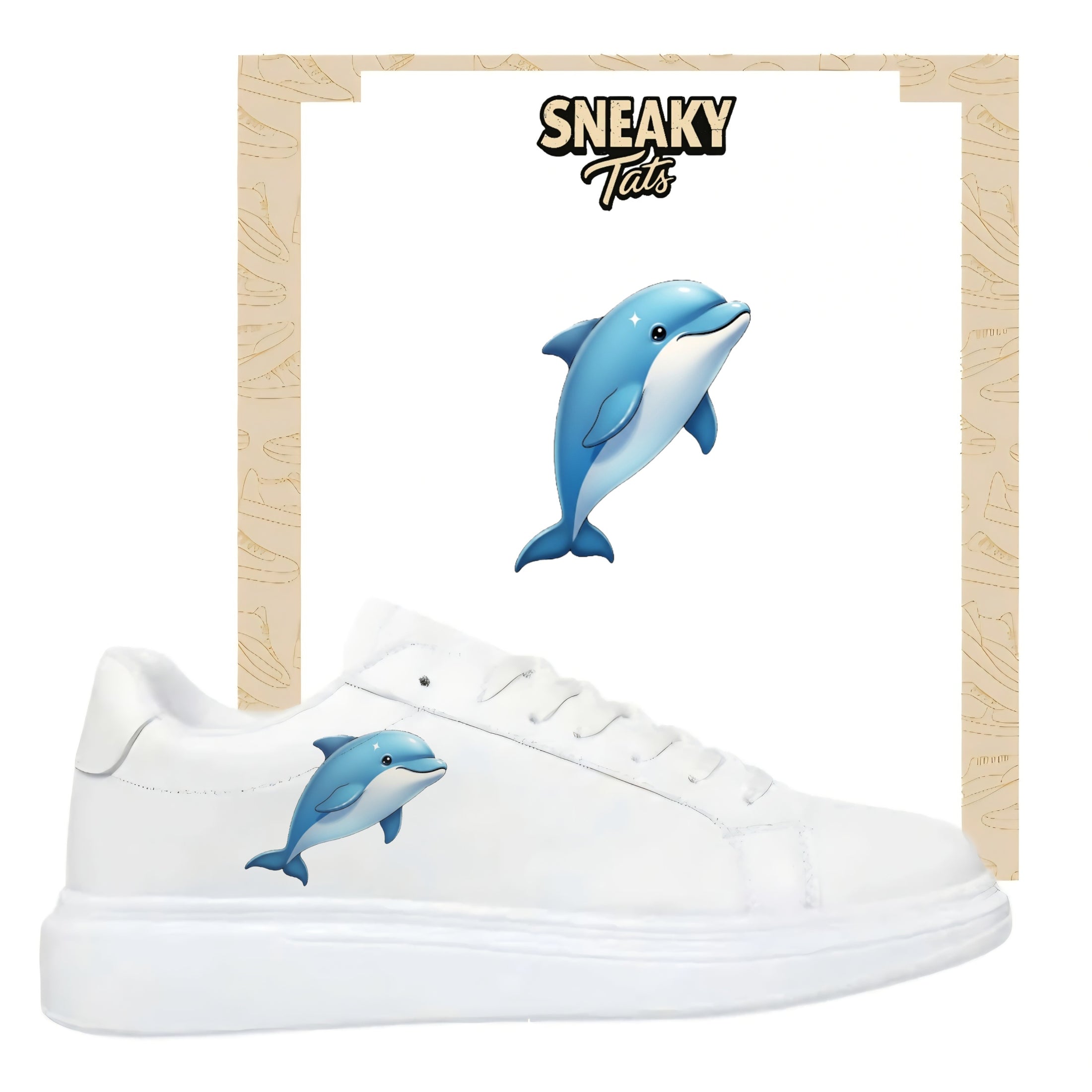 Bügelfolie für alle Schuhe zum personalisieren custom Sneaker Delfin