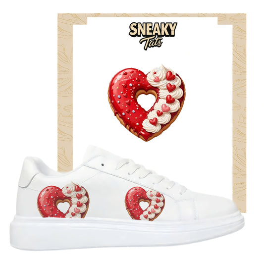 Bügelbilder für mehrere Sneakerarten Donut Herz