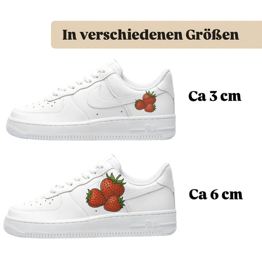 Bügelbilder einzigartige für viele verschiedene Schuhe drei Erdbeeren