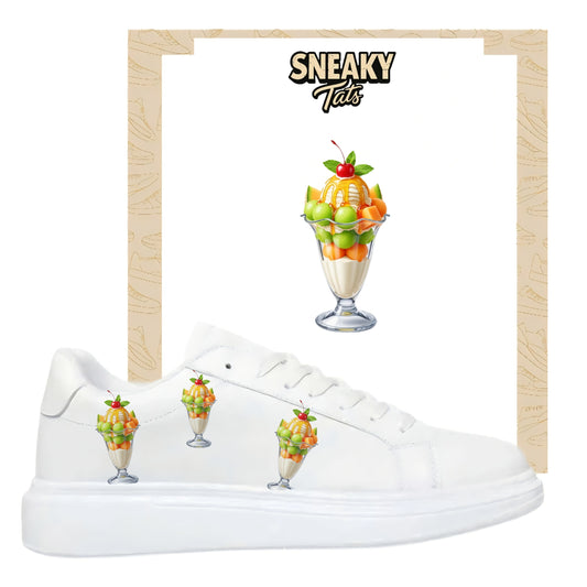 Bügelfolie für alle Schuhe zum personalisieren custom Sneaker Eisbecher mit Melone