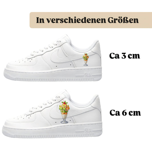 Bügelfolie für alle Schuhe zum personalisieren custom Sneaker Eisbecher mit Melone