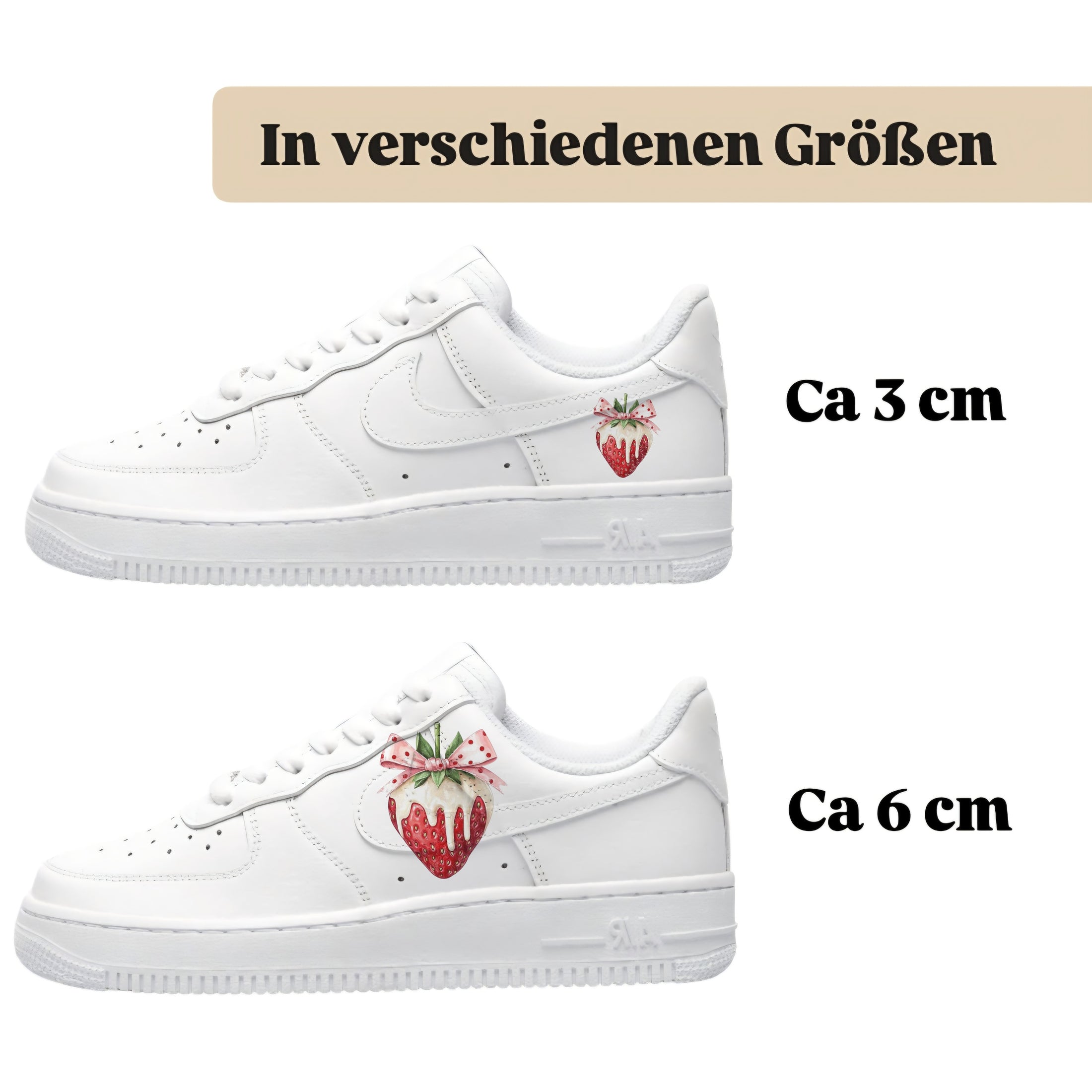Bügelbilder für mehrere Sneakerarten  
Erdbeere