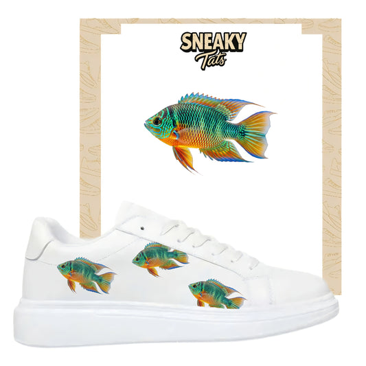 Bügelfolie für alle Schuhe zum personalisieren custom Sneaker Fisch
