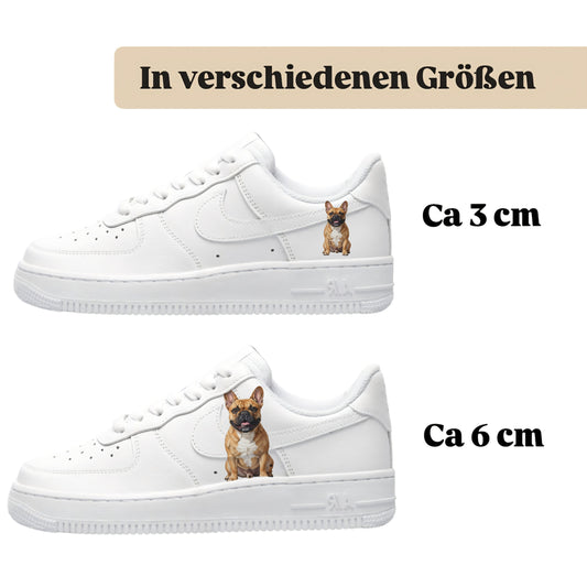 Bügelfolie für alle Schuhe zum personalisieren custom Sneaker Französische Bulldogge