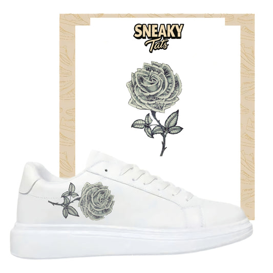 Bügelbilder für mehrere Sneakerarten  
Geld Rose